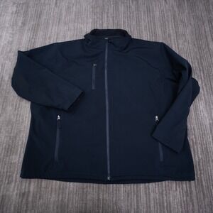 Cintas Softshell Jacket Mens 3XL Navy Blue Excellent Full Zip Fleece Lined